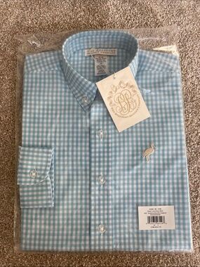 The Beaufort Bonnet Company Light Blue Gingham Button-Down Shirt